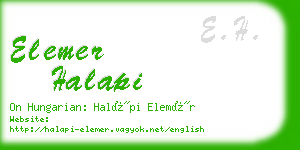 elemer halapi business card